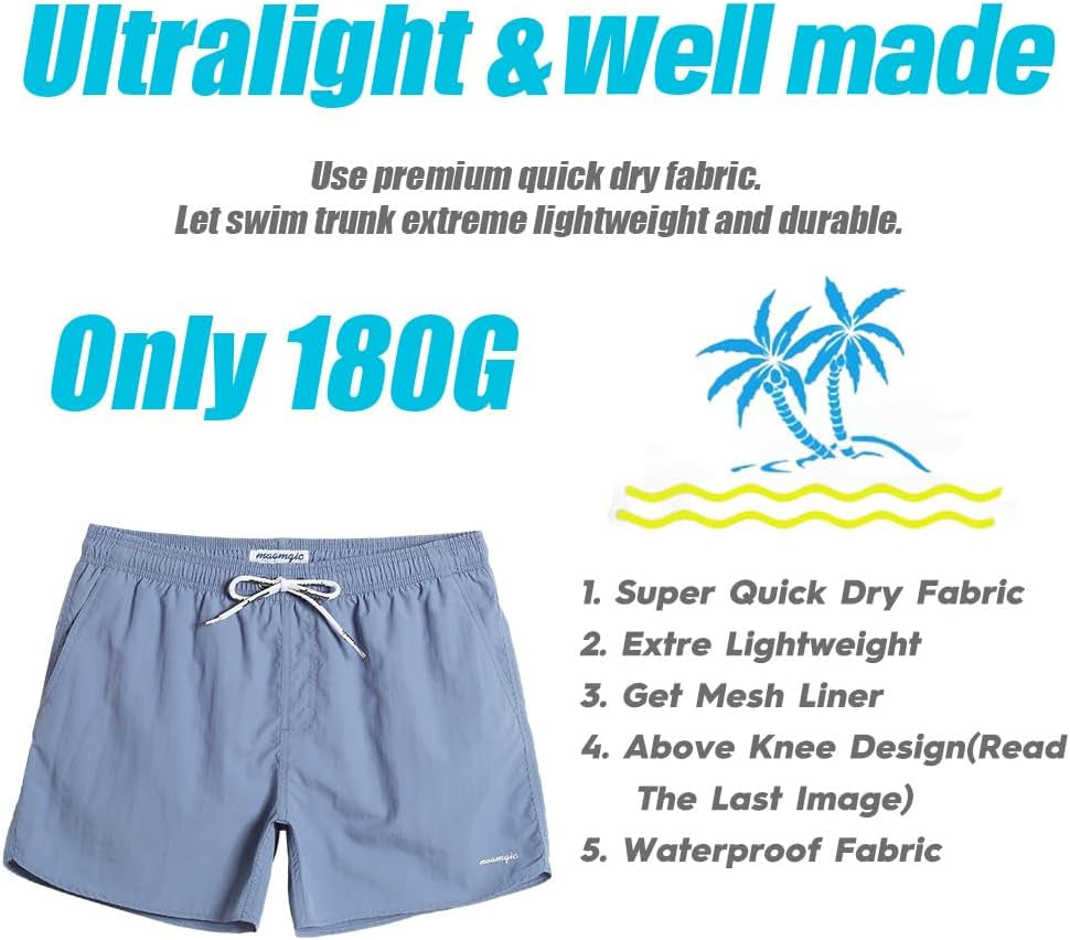 Boys Swim Trunks with Compression Liner 4-Way Stretch Quick Dry Swim Shorts Swimming Trunks Toddler Boy