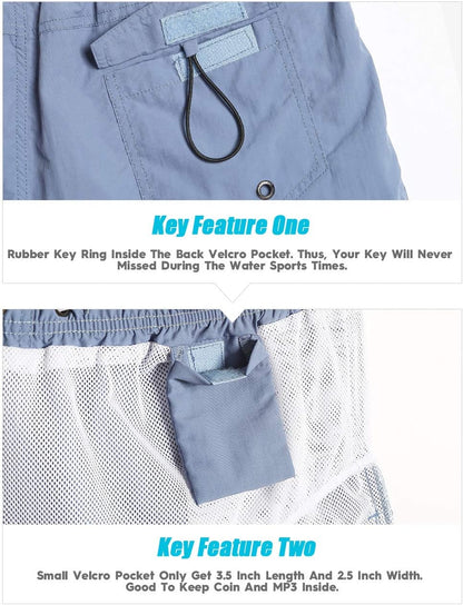 Boys Swim Trunks with Compression Liner 4-Way Stretch Quick Dry Swim Shorts Swimming Trunks Toddler Boy